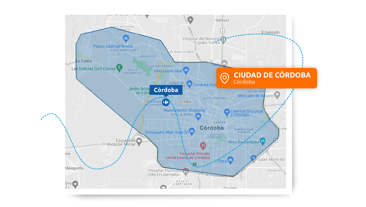 Mapa de cobertura Córdoba